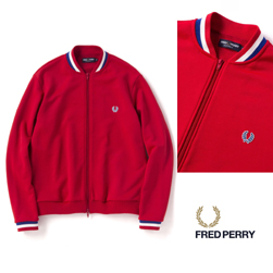 FRED PERRY(フレッドペリー)/ボンバーネックトラックジャケット(F2506) Red -送料無料-