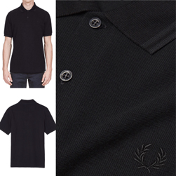 FRED PERRY(フレッドペリー)/ラインポロシャツ(M12N) Black x Black -送料無料-