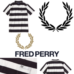 FRED PERRY(フレッドペリー)/カノコボーダーTシャツ(F1624) Black x White