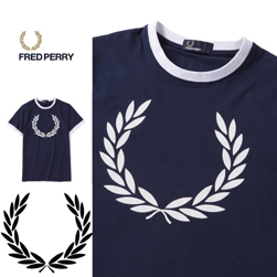 FRED PERRY(フレッドペリー)/リンガーTシャツ(M1532) Carbon Blue
