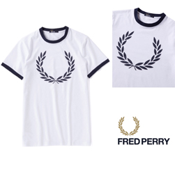 FRED PERRY(フレッドペリー)/リンガーTシャツ(M1532) White