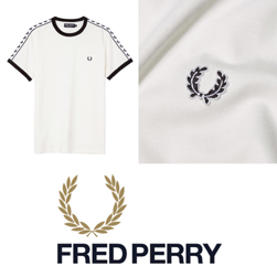 FRED PERRY(フレッドペリー)/テープドリンガーTシャツ(M6347) Snow White