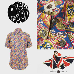 PRETTY GREEN(プリティーグリーン)/ヴィンテージペイズリーボタンダウンシャツ Vintage Paisley -送料無料-