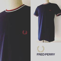 FRED PERRY(フレッドペリー)/ツインティッピングTシャツ(M1588) Carbon Blue