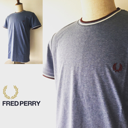 FRED PERRY(フレッドペリー)/ツインティッピングTシャツ(M1588) Clay Marl