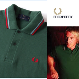 FRED PERRY(フレッドペリー)/ラインポロシャツ(M12N) Tartan Green x Ice x Red -送料無料-