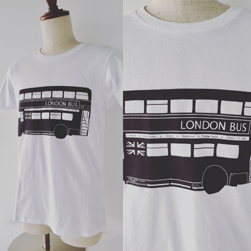 Victoria Eggs(ヴィクトリアエッグス)/Tシャツ(London Bus) White x Black