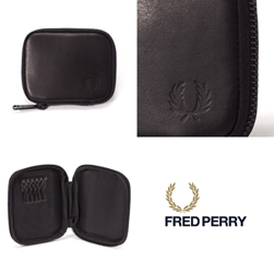 FRED PERRY(フレッドペリー)/ジップアラウンドレザーキーケース(F19830) Black -送料無料-