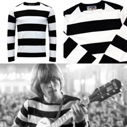 MADCAP ENGLAND マッドキャップイングランド / レトロ60ｓモッドストレートネックボーダー(BRIAN JONES STYLE) Black x White