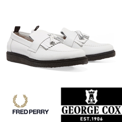FRED PERRY フレッドペリー x GEORGE COX ジョージコックス / タッセルローファー White -送料無料-
