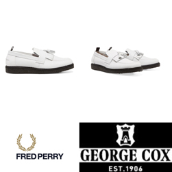 FRED PERRY フレッドペリー x GEORGE COX ジョージコックス / レディースタッセルローファー White -送料無料-
