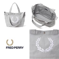 FRED PERRY フレッドペリー / ローレルリースキャンバストートバッグ(F9528) Grey