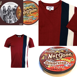 MADCAP ENGLAND マッドキャップイングランド / 60s レトロモッドサイドストライプパネルTシャツ(OGDEN) Red