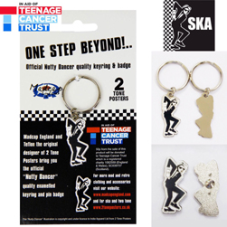 MADCAP ENGLAND マッドキャップイングランド / キーリング&ピンバッジ('Nutty Dancer' Ska Rudeboy) Black x White