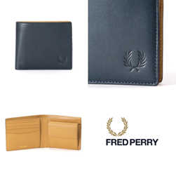 FRED PERRY フレッドペリー / レザービルフォールド(F19867) Navy -送料無料-