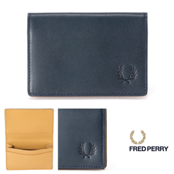 FRED PERRY フレッドペリー / レザーカードケース(F19868) Navy -送料無料-