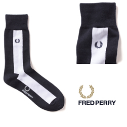 FRED PERRY フレッドペリー / M2ティッピングミドルソックス(F19886) Navy