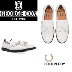 FRED PERRY フレッドペリー x GEORGE COX ジョージコックス / タッセルローファー White -送料無料-