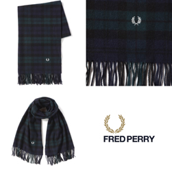 FRED PERRY フレッドペリー / タータンストール(F19879) Navy -送料無料-