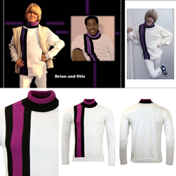 MADCAP ENGLAND マッドキャップイングランド / 60sモッド レーシングストライプロールネックジャンパー Natural