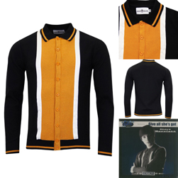 MADCAP ENGLAND マッドキャップイングランド / レトロモッド60sポロカーディガン(MARRIOTT SUEDE) Black x Golden Oak -送料無料-