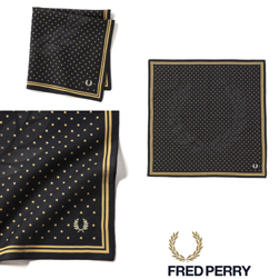 FRED PERRY フレッドペリー / プリントハンカチーフ(F19895) Black