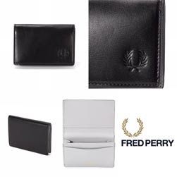 FRED PERRY フレッドペリー / レザーカードケース(F19868) Black -送料無料-