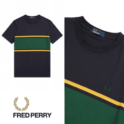 FRED PERRY フレッドペリー / カラーブロックTシャツ (F5574) Navy