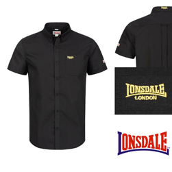 LONSDALE ロンズデール / プレーンボタンダウンシャツ Black -送料無料-