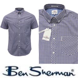 Ben Sherman ベンシャーマン / ギンガムチェックボタンダウンシャツ Blue Depths -送料無料-