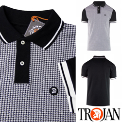 Trojan Records トロージャンレコード / ドッグトゥースポロシャツ Black