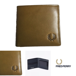 FRED PERRY フレッドペリー / ローレルリーフダイドレザービルフォールド(F19918) Olive -送料無料-