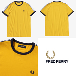 FRED PERRY フレッドペリー / テープドリンガーＴシャツ (M6347) Sunglow