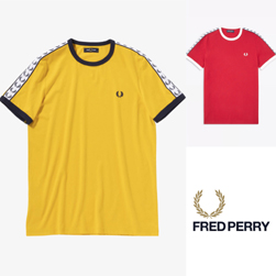 FRED PERRY フレッドペリー / テープドリンガーＴシャツ (M6347) Sunglow & Siren