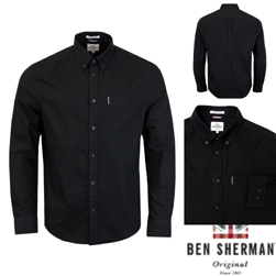 Ben Sherman ベンシャーマン / オックスフォードボタンダウンシャツ Black -送料無料-