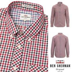 Ben Sherman ベンシャーマン / ハウスチェックボタンダウンシャツ Dark Blue -送料無料-