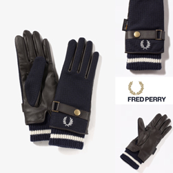 FRED PERRY フレッドペリー / レザーコンビグローブ(F19910) Navy -送料無料-