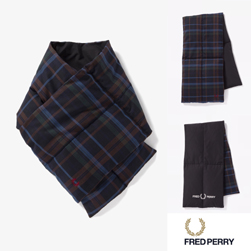 FRED PERRY フレッドペリー / リバーシブルダウンマフラー(F19912) Navy -送料無料-