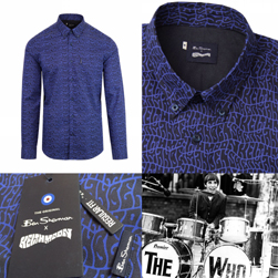 Ben Sherman x Keith Moon ベンシャーマンxキースムーン / キースムーンボタンダウンシャツ Ink Blue -送料無料-