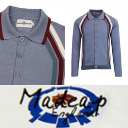 MADCAP ENGLAND マッドキャップイングランド / モッドストライプポロカーディガン(BLAST) Flintstone