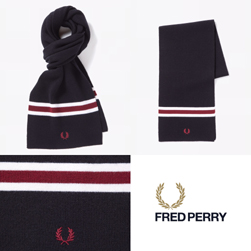 FRED PERRY フレッドペリー / メリノウールマフラー(C7151) Navy -送料無料-