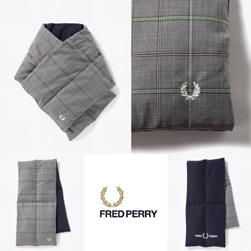 FRED PERRY フレッドペリー / リバーシブルダウンマフラー(F19912) Grey -送料無料-