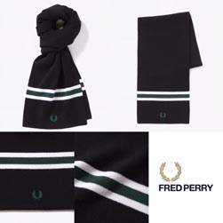 FRED PERRY フレッドペリー / メリノウールマフラー(C7151) Black