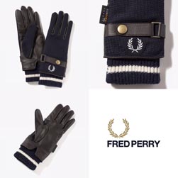 FRED PERRY フレッドペリー / レザーコンビグローブ(F19910) Navy