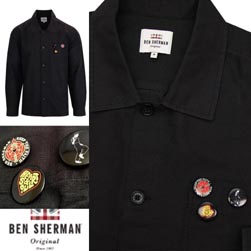 Ben Sherman ベンシャーマン / ノーザンソウルオーバーシャツ Black -送料無料-