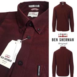 Ben Sherman ベンシャーマン / 60s モッド オックフォードボタンダウンシャツ Brown -送料無料-