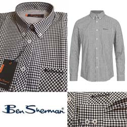 Ben Sherman ベンシャーマン / ギンガムチェックボタンダウンシャツ Black -送料無料-