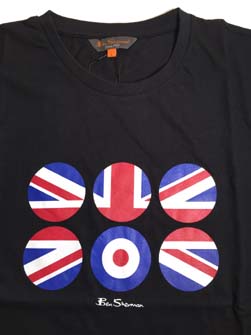 Ben Sherman ベンシャーマン / モッド ユニオンジャックTシャツ Black