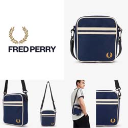 FRED PERRY フレッドペリー / ツインティップドサイドバッグ(L8265) Navy x Ecru -送料無料-