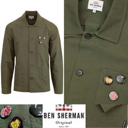 Ben Sherman ベンシャーマン / ノーザンソウルオーバーシャツ Dark Green -送料無料-